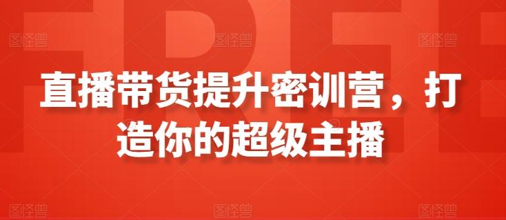 直播带货提升密训营，打造你的超级主播-星禾网创星球