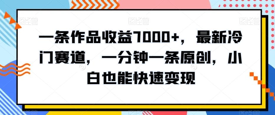 一条作品收益7000+，最新冷门赛道，一分钟一条原创，小白也能快速变现-星禾网创星球