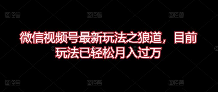 微信视频号最新玩法之狼道，目前玩法已轻松月入过万【揭秘】-星禾网创星球