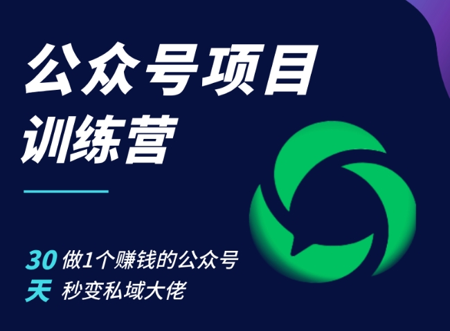 公众号项目训练营，30天做1个赚钱的公众号，秒变私域大佬-星禾网创星球