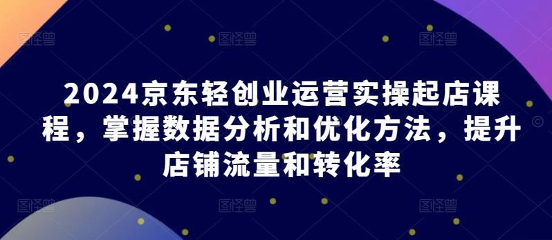 2024京东轻创业运营实操起店课程，掌握数据分析和优化方法，提升店铺流量和转化率-星禾网创星球