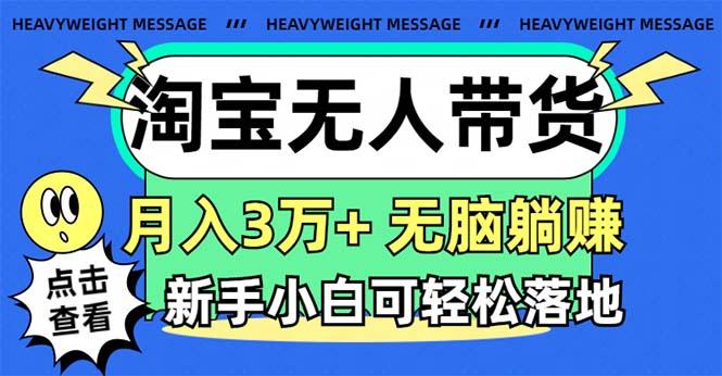 淘宝无人带货3.0高收益玩法，月入3万+，无脑躺赚，新手小白可落地实操-星禾网创星球