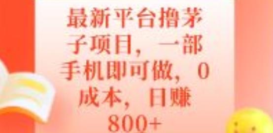 最新平台撸茅子项目，一部手机即可做，0成本，日赚800+-星禾网创星球