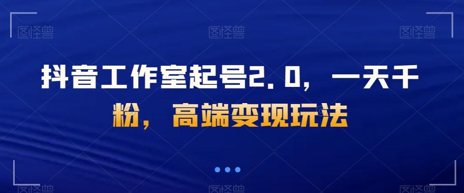 抖音工作室起号2.0，一天千粉，高端变现玩法【揭秘】-星禾网创星球
