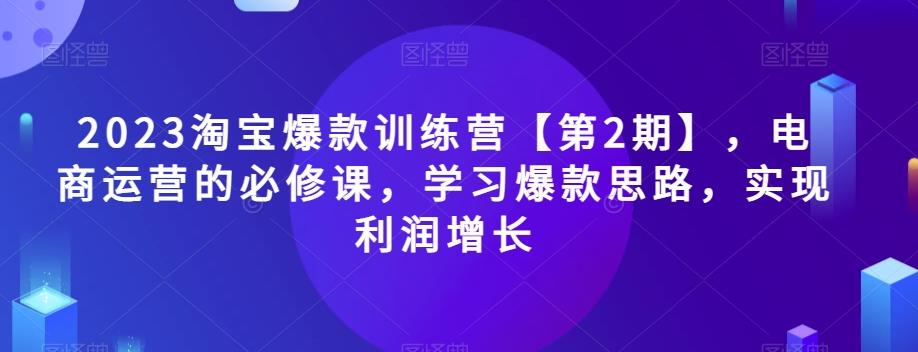 2023淘宝爆款训练营【第2期】，电商运营的必修课，学习爆款思路，实现利润增长-星禾网创星球