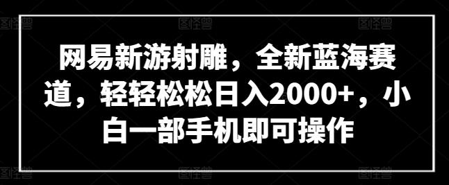网易新游射雕，全新蓝海赛道，轻轻松松日入2000+，小白一部手机即可操作【揭秘】-星禾网创星球