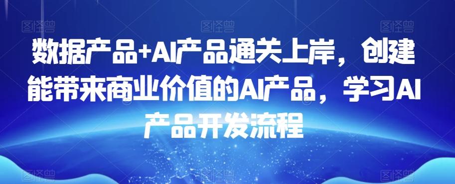 数据产品+AI产品通关上岸，创建能带来商业价值的AI产品，学习AI产品开发流程-星禾网创星球