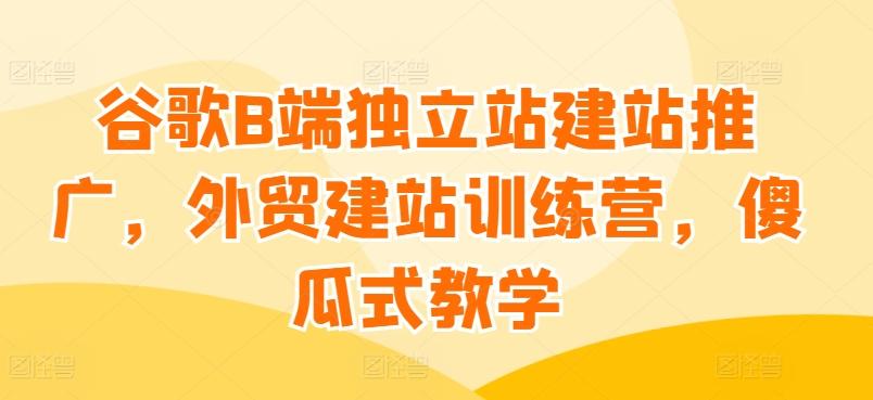 谷歌B端独立站建站推广，外贸建站训练营，傻瓜式教学-星禾网创星球