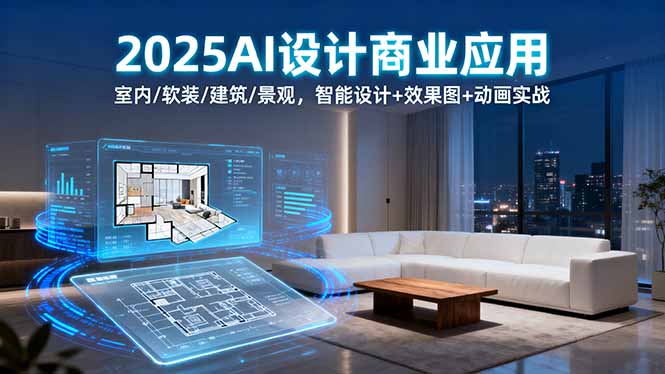 2025AI设计商业应用：室内/软装/建筑/景观，智能设计+效果图+动画实战-星禾网创星球
