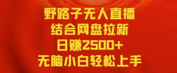 野路子无人直播结合网盘拉新，日赚2500+，小白无脑轻松上手【揭秘】-星禾网创星球