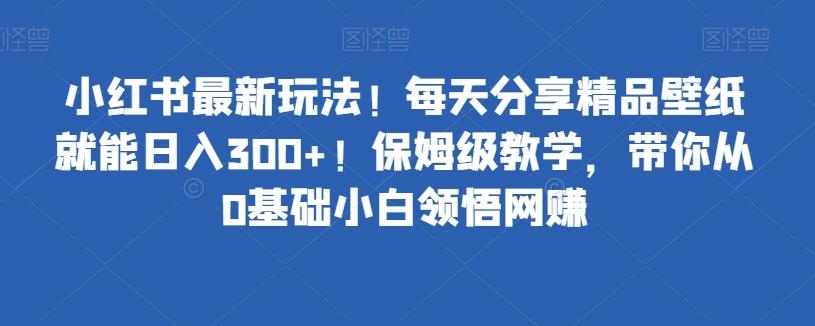 小红书最新玩法！每天分享精品壁纸就能日入300+！保姆级教学，带你从0基础小白领悟网赚-星禾网创星球